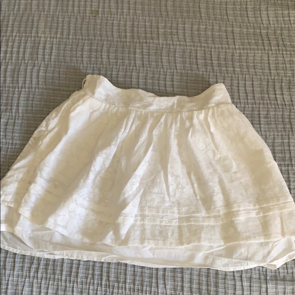 So white lace and linen skirt size xs